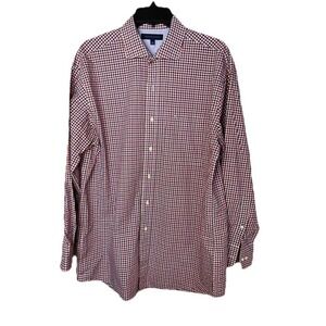 Tommy Hilfiger NWOT Mens Button Down Dress Shirt 16 32-33 Plaid Red‎ Blue White